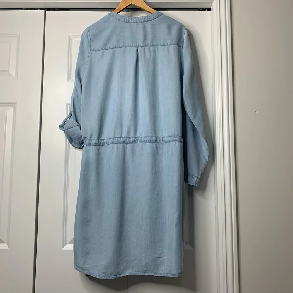 Reitmans Light Blue Denim Look Long Sleeve shirt Dress Women’s Size XXL - Picture 9 of 15